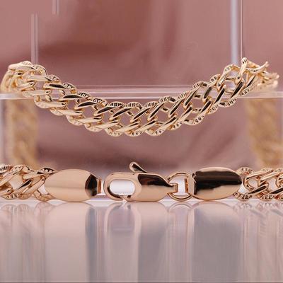 Fashion Rose Gold Bracelet Women Wedding Engagement Copper Bracelet Italian Craft Refined Smooth Comfortable To Wear Chain