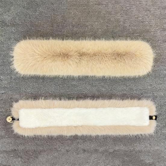 Fake Scarf Puffy Collar Trim Fur Neck Scarf Adjustable Button Fastening Faux Removable Plush Winter Warmer