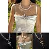 Collier Croix Baroque avec Perle Pour les Amateurs de Bijoux Vintage
