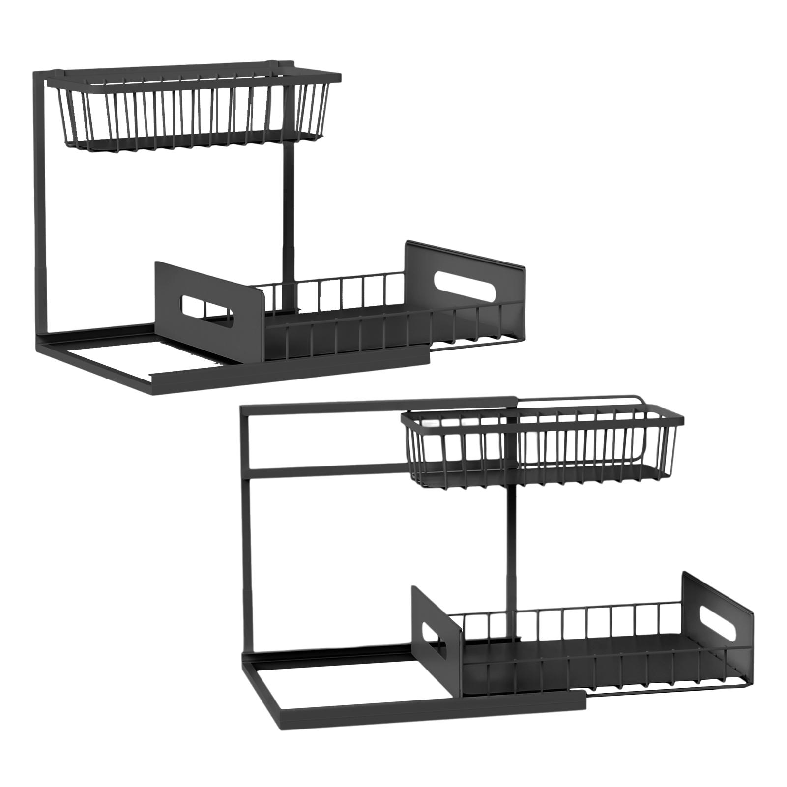 

Aoresac Under Sink Organizer and Storage 2 Pack Pull Out Cabinet Organizer Slide Out Sink Shelf Cabinet Storage Shelves