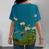 Summer Women's T-shirt Blooming Flower Sea Colorful Flowers Full Print Women's Leisure Versatile Short Sleeve Top