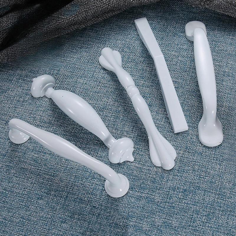 2/6/10pcs White Cabinet Handles & Knobs - Aluminium Alloy Modern Furniture Hardware for Kitchen/Closet/Cupboard/Drawer
