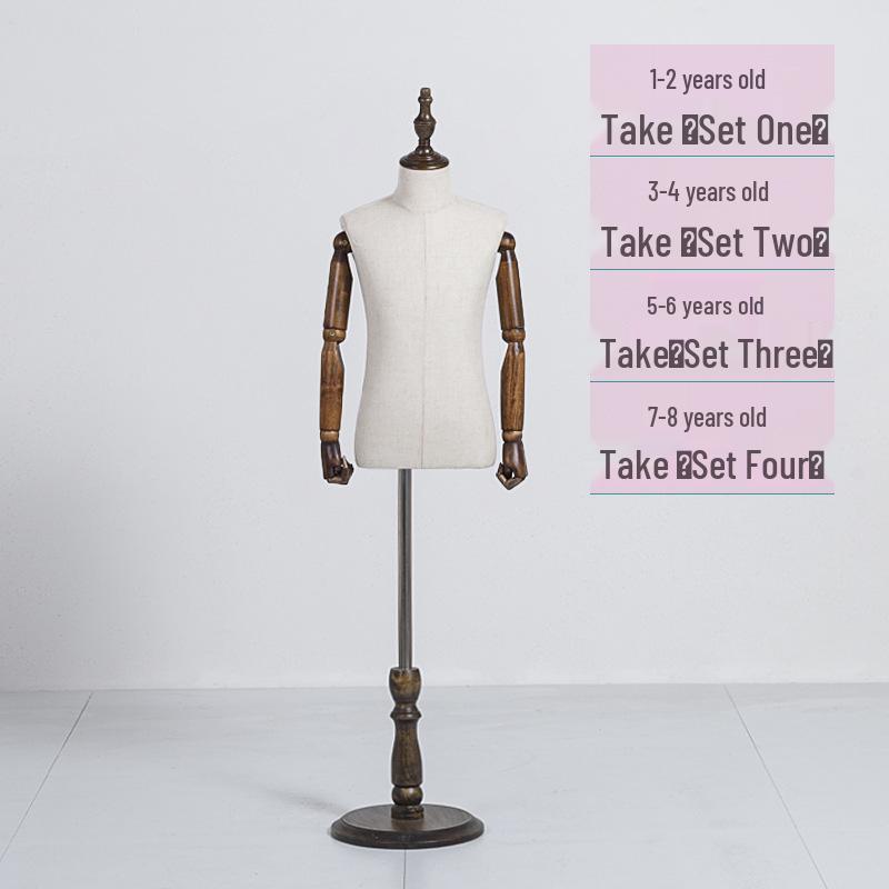 Child Mannequin Display Stand: Solid Wood & Fabric for Toddler Clothing