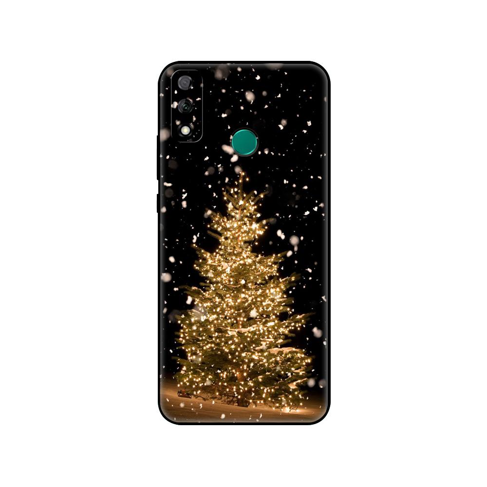 Black tpu Case For Huawei Y9S Y6S Y8S Y5P Y7P Y8P Case For Huawei Y5 lite Prime 2018 Y6 2019 Cover Christmas Gift Santa