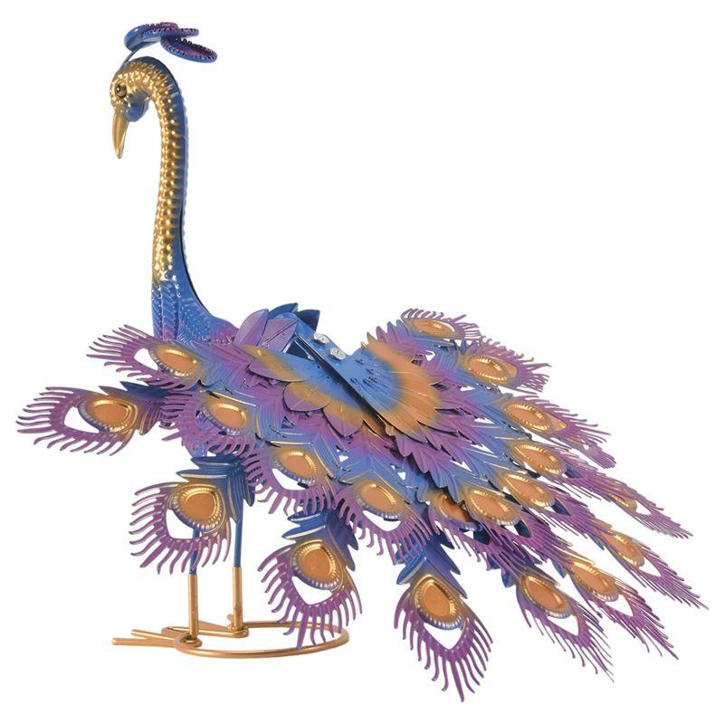 ABBY-Beautiful Peacock Statue Realistic Metal Peacock Lawn Decoration Outdoor Sculpture Easy DIY Assembly
