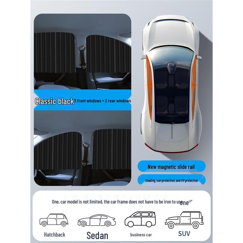 Magnetic Car Sunshade - Universal Heat Insulation & UV Protection for Side Windows