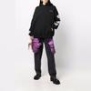 WE11DONE Logo Pattern Printed Hooded Long Sleeve Sweatshirt Unisex Sweatshirt Black WD-TH3-21-597-U-BK