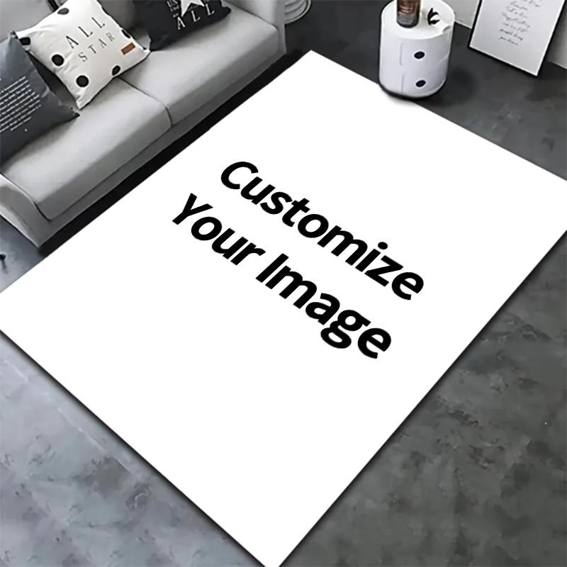 Tapis Personnalisé avec Votre Photo pour Salon Chambre Maison Décoration Canapé, Tapis de Sol Antidérapant pour Jouer les Enfants