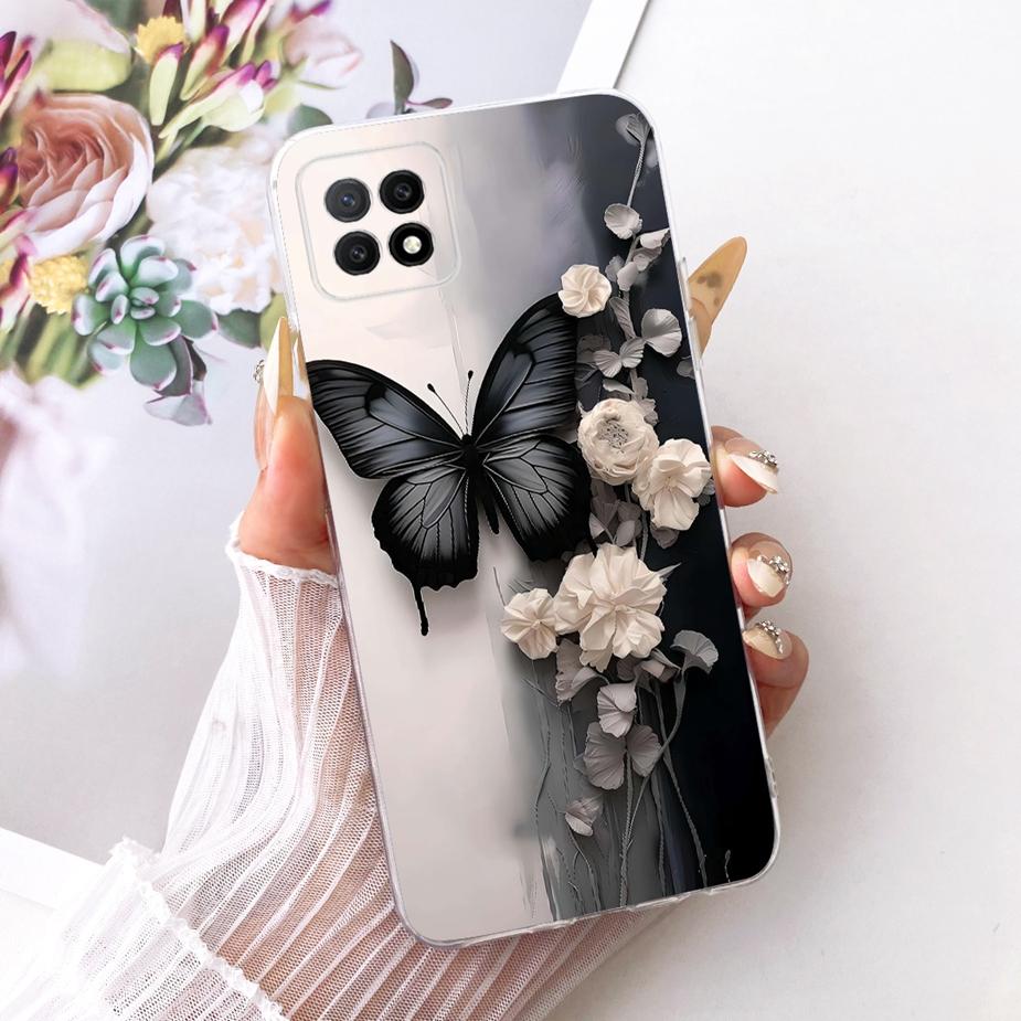 For Oppo A73 5G Case CPH2161 Luxury Flowers Butterfly Painted Cover Soft Slim Phone Case For Oppo A72 5G OppoA73 5G Fundas Coque