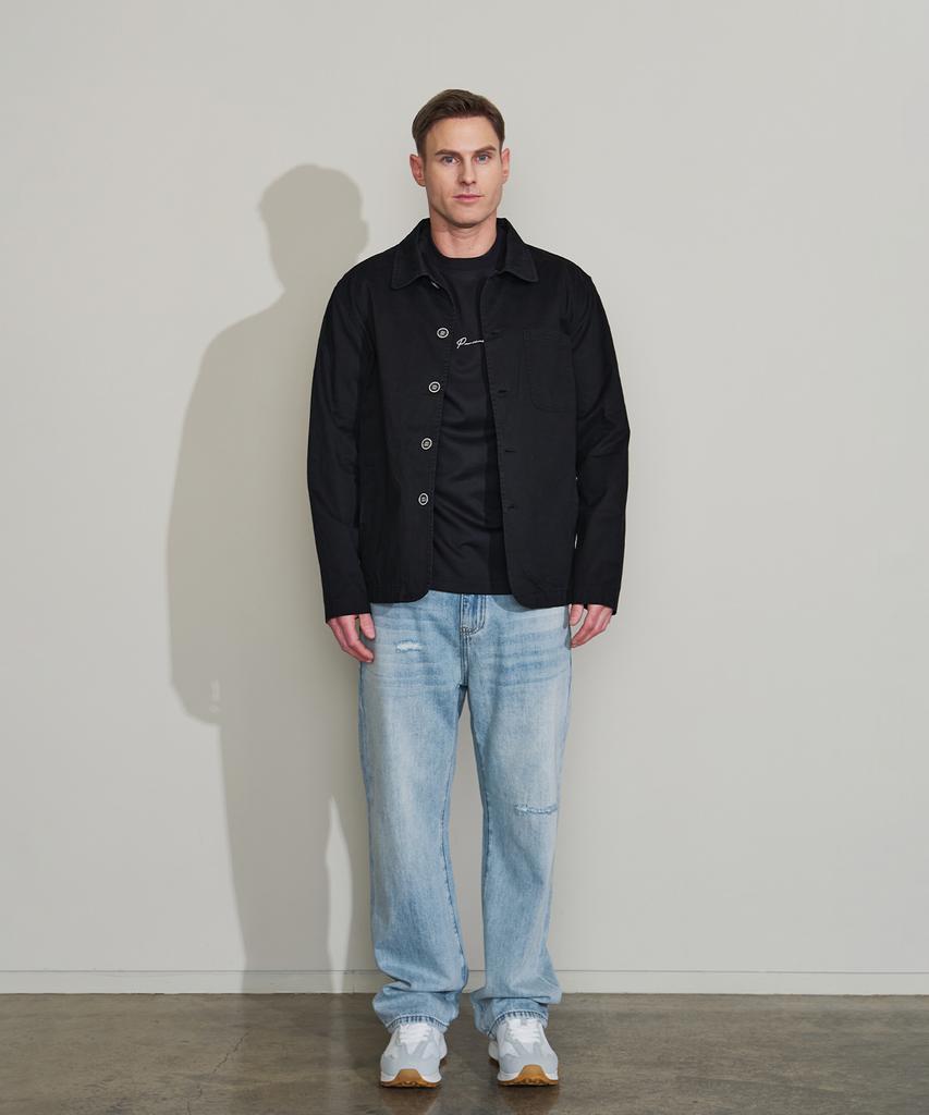 Panicale Black Cotton Work Jacket