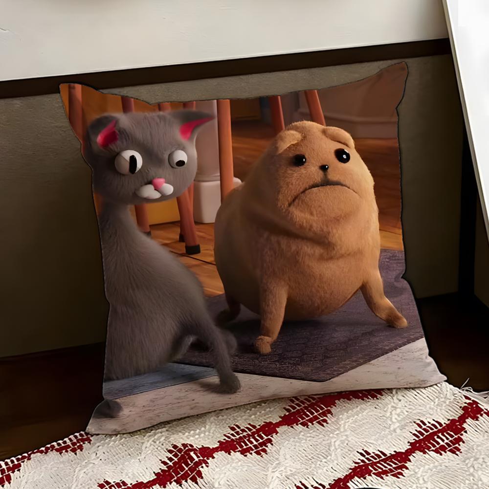 Anime Cute NNoodle and BBun Cushion Cover Reversible Soft Durable Pillow Cover Home Car MultiScene Use for Daily Comfort