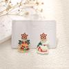 High-End Asymmetrical Rhinestone Christmas Cartoon Earrings for Women