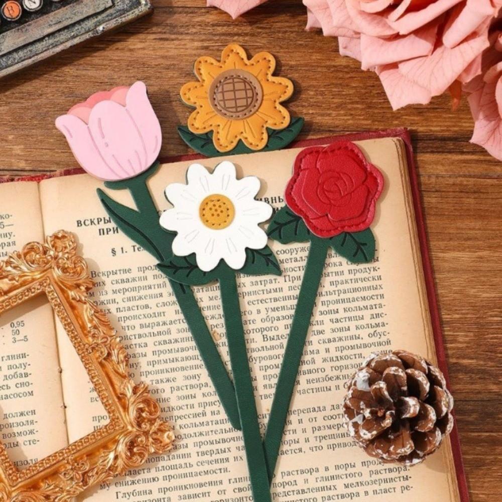 Soft PU Bookmark Faux Leather Long Bookmark Cute Page Marker Room Decor