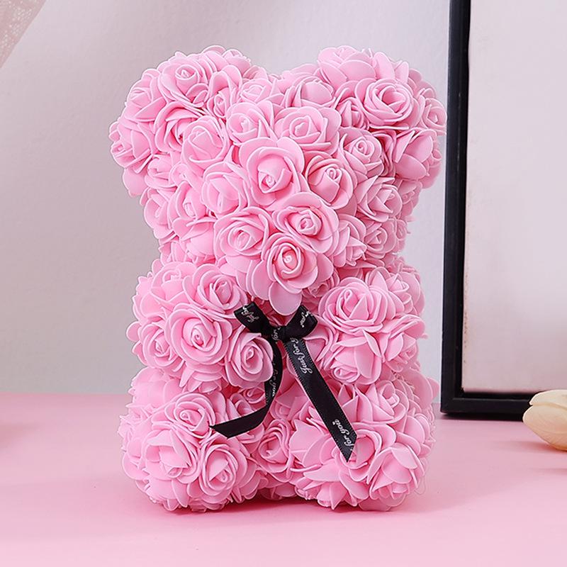 

Мишка из стабилизированных роз на День святого Валентина - Креативный подарок в виде маленького мишки с цветами из пенопласта. 25CM Bear Only