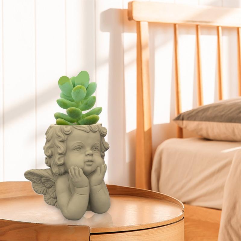 Succulents Flower Pot Resin Silicone Mold Suitable for Diy Garden Concrete Flower Pot Pen Holder Crafts Home Decor