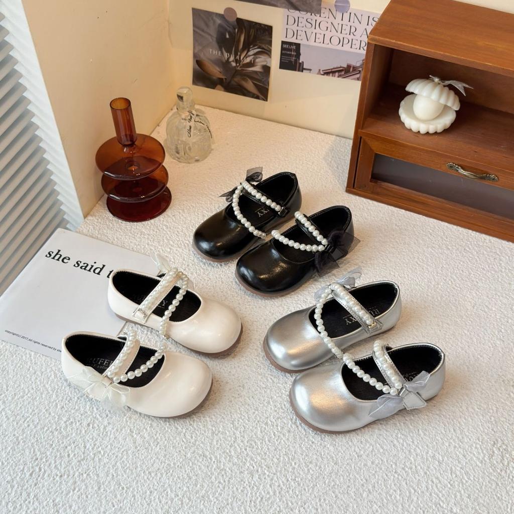 Girls Princess Shoes Children's Leather Shoes Pearl Mary Jane Shoes Fashion Performance Shoes