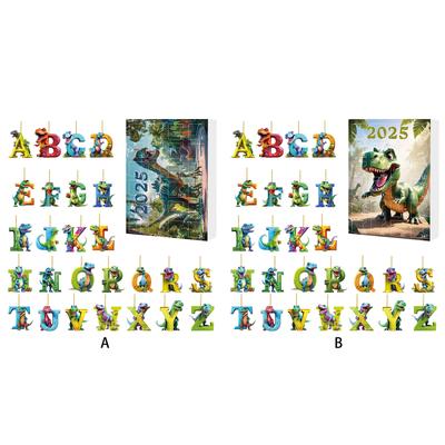 Weihnachts-Adventskalender Mehrzweck Niedliche Hängende Drachen-Ornamente Mini-Dinosaurier-Buchstabe Weihnachtsbaum-Anhänger für Heimdekoration