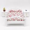 1:12 Mini Dollhouse Furniture Fresh Rose Bedroom Linen Double Bed Bedroom Mini Furniture
