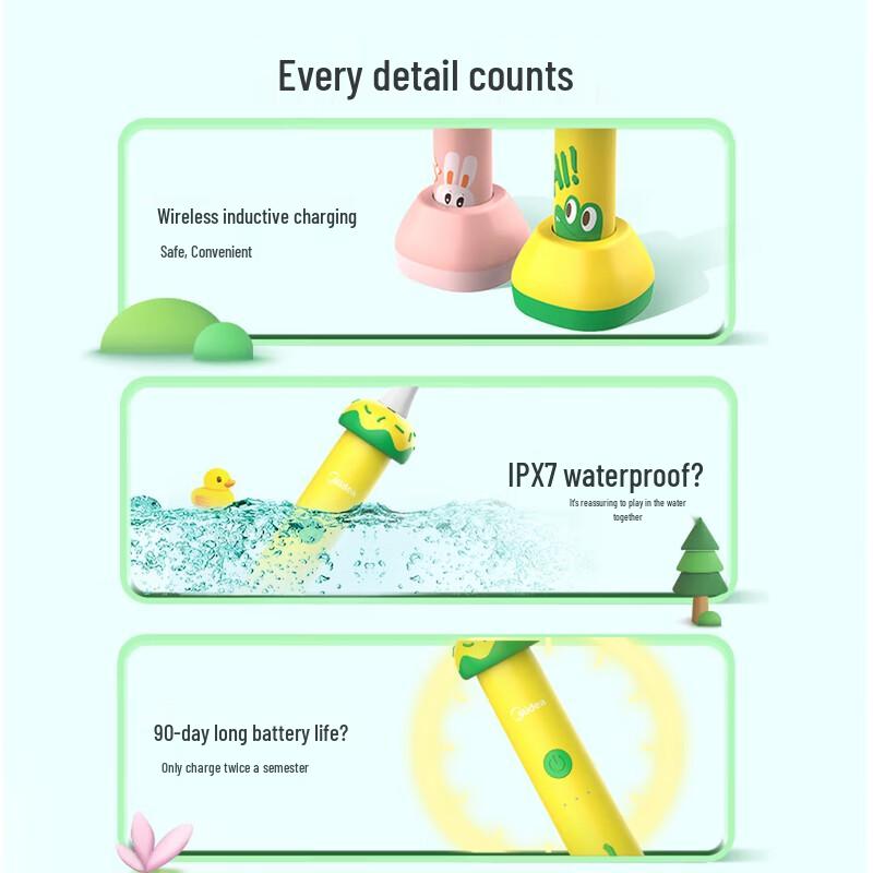 Midea YE1 Kids Sonic Electric Toothbrush CN plug (adapter included)