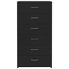 VidaXL Buffet with 6 Drawers Black 50x34x96 Cm Chipboard