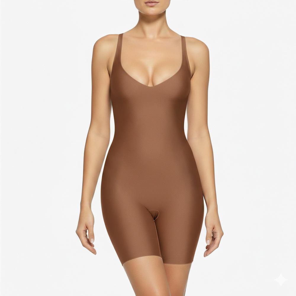 Women V Neck Adjustable Strap Seamless Tummy Control Body Shaping Bodysuit