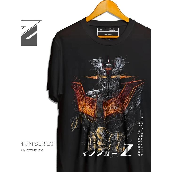 Men S Black Mazinger Z Retro Anime Graphic Tee - Classic Japanese Manga Shirt Featuring Heat Transfer Print, Comfortable Regular Fit, Sturdy Casual S чёрный