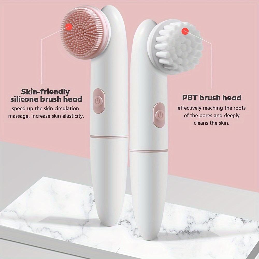 2-in-1 Electric Face Cleansing Brush With MassageBlackhead Remover, Silicone Cleaner For Facial Skin Care