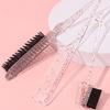 3pcs Transparent Comb Set With Double-sided Edge Control Brush Tear Brush And Pointed Tail Comb Special For Real Hair Wigs