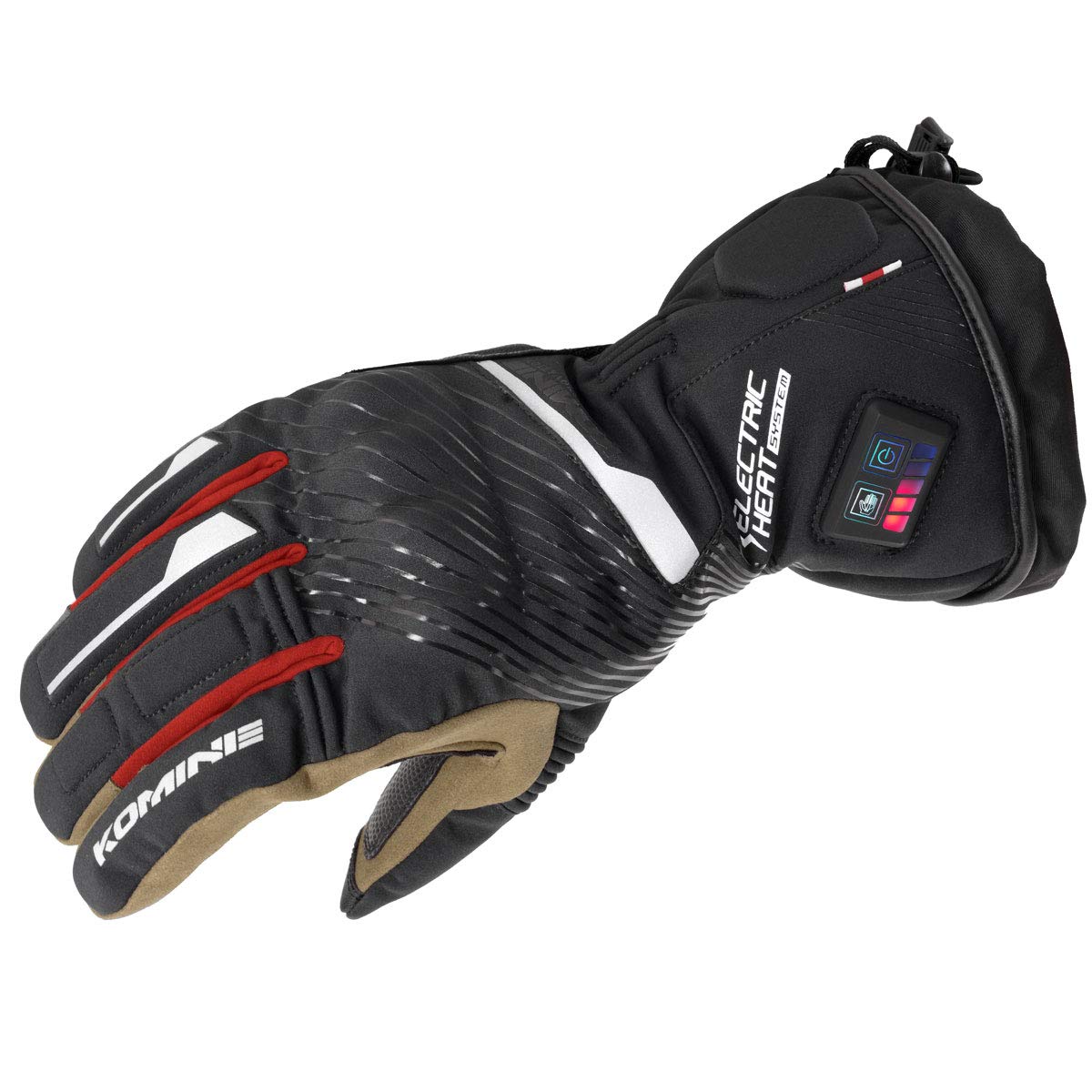 

KOMINE Dual Heat Protect Electric Motorcycle XL Electrically Stretch for and Spring Gloves, Black/Red, (EK-215 13072), Waterproof, Cold-Resistant,
