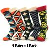 5 Pairs/Pack Men Funny Socks Casual Hip Hop Creative Cartoon Novelty Calcetines Hombre Street