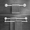 White Aluminum Bathroom Towel Rack Wall-mounted Single/Double Towel Rod Toilet Towel Storage Rack Bathroom Accessories