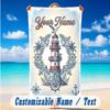 Adventure Journey Theme Beach Towel Personalized Custom Name & Text Soft Quick Dry Beach Towel for Swimming Travel