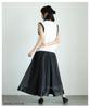 [sawa Á La Mode] Sheer Veil Beautiful Ribbon Tape Hem Organza Flare Skirt Women's Fashion Bottoms Skirt Adult Cute Mode-9929 Free Size Black