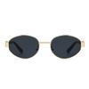 Metal oval frame retro sunglasses women's high-end sunglasses Hong Kong style personalized sunscreen glasses moisture polarized light
