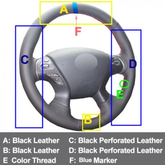 For Infiniti JX35 M35 M25 M56 Q70 QX60 Hand Sewing Car Steering Wheel Cover