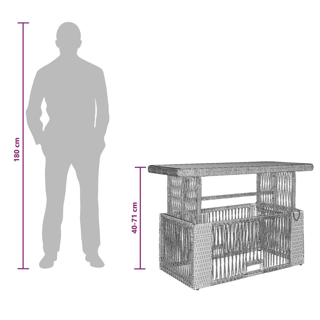 Garden Dining Set 4 pcs Grey and Dark Grey Poly Rattan