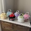 Handheld Flower Diy Crochet Flower Bouquet Valentine'S Day Rose Gift Wedding Bouquet Pearl Hand-Held Flower Basket Crochet Gifts