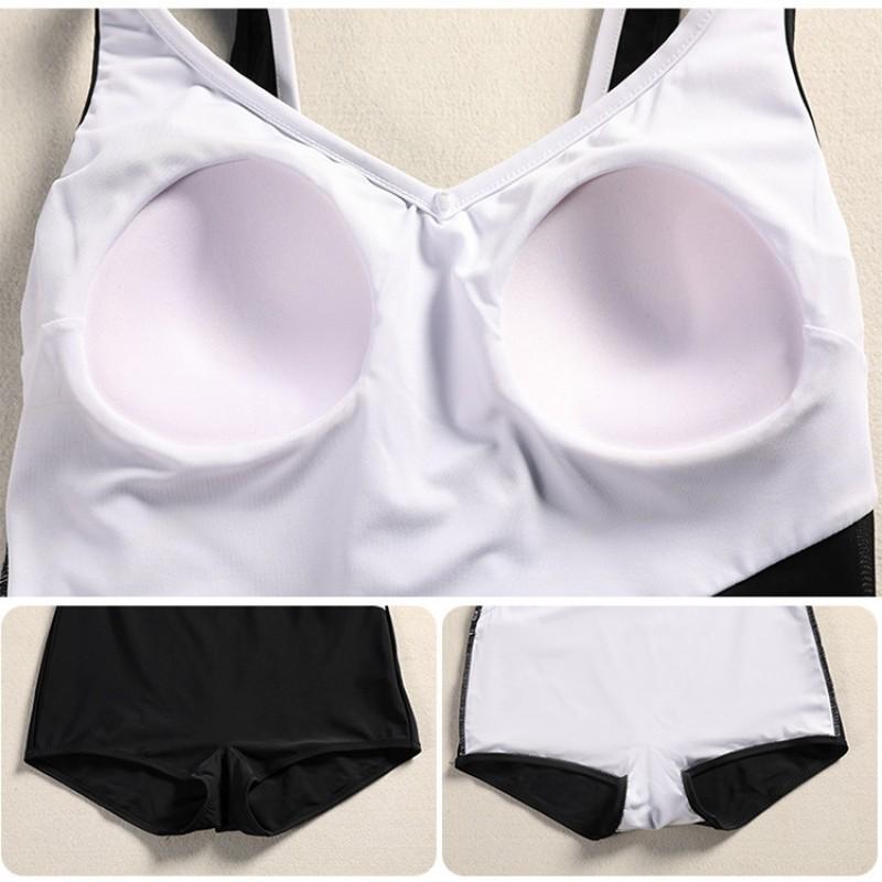 Badeanzug Damen Konservativ Einteiler Boxer Sport Bauchbedeckung Zum Schlank Zeigen Große Größe High-End Mode Heißes Baden