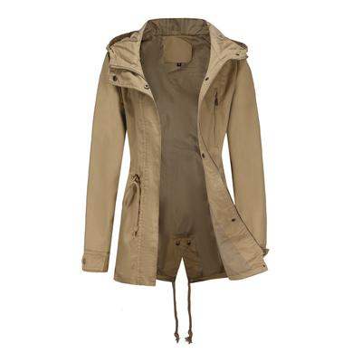 Neuer Trenchcoat mit Kapuze Damen Frühling und Herbst Mantel Große Größe Locker