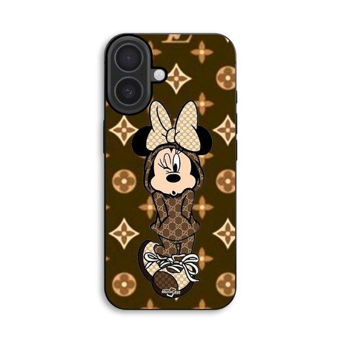 Hülle Für iPhone 18 Minnie Disney LV braun Manoacase schwarz