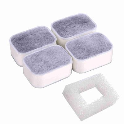 Filtres de rechange pour fontaine à eau : 1 filtre en mousse, 4 filtres en coton de qualité supérieure, charbon actif pour animaux de compagnie.