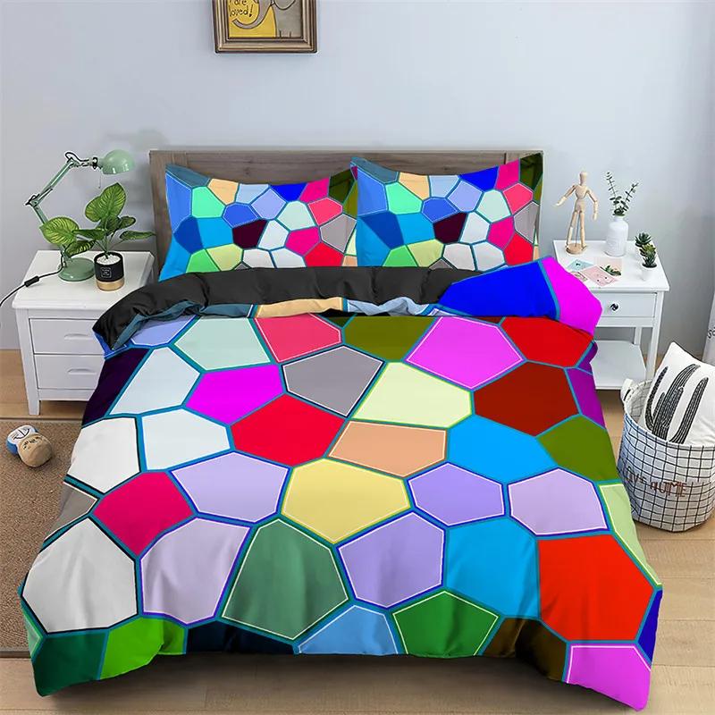 Nordic Geometric Duvet Cover Abstract Bedding Set Single King for Teen Adults Room Decor Microfiber Comforter Cover Pillowcases