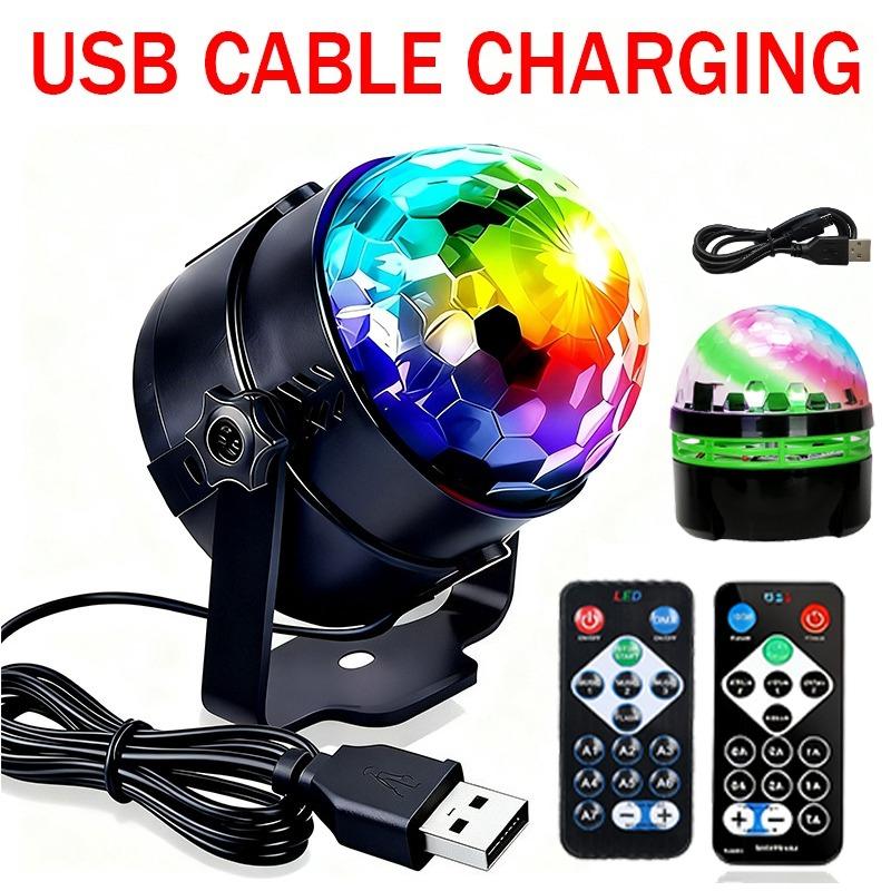 RGB LED Stage Disco Light Rotating DJ Ball Strobe Sound Control Magic Dance Car Christmas Gift Party Club Laser Show Lamp Party