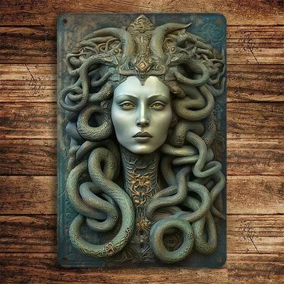 Medusa Metall Wandkunst Blechschild 8x12 Zoll Gorgone Dekoration Zimmerdekoration