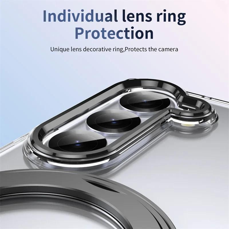 360°Rotating Magnetic Holder Phone Case for Samsung Galaxy Z Fold 7 6 5 4 3 Screen Protector Magsafe Wireless Charging Cover