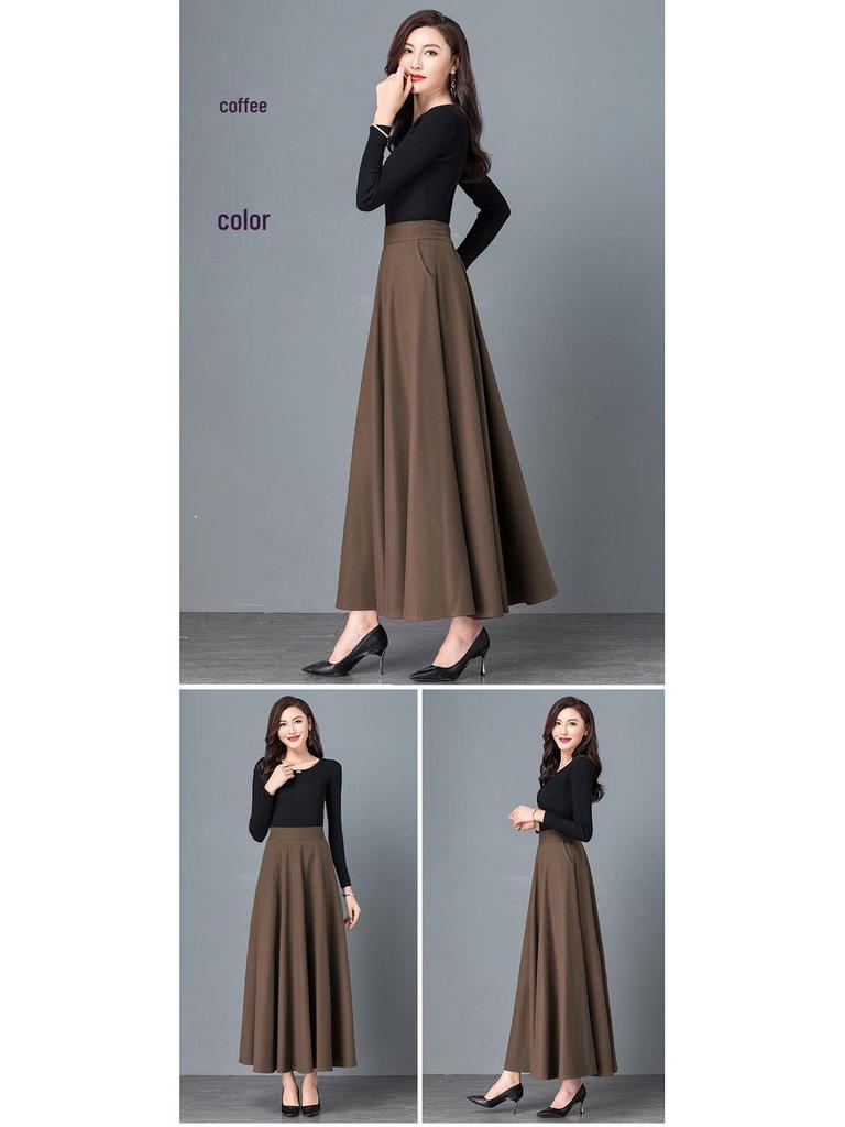 Plus Size A-Line Flowing Skirt – New Spring/Autumn Style for a Professional, Slimming Look
