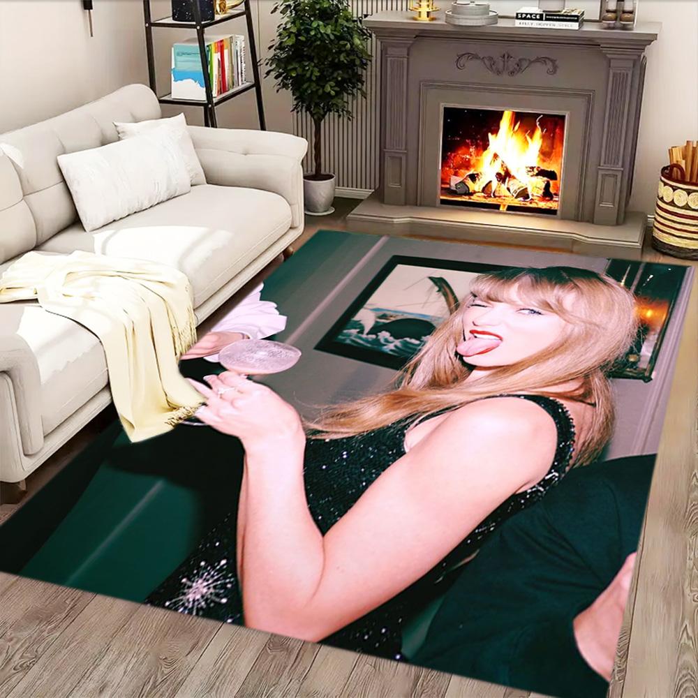 Taylor Swift's Vibrant Stage Performance rug for living rooms, bedrooms, home décor, and as gifts.