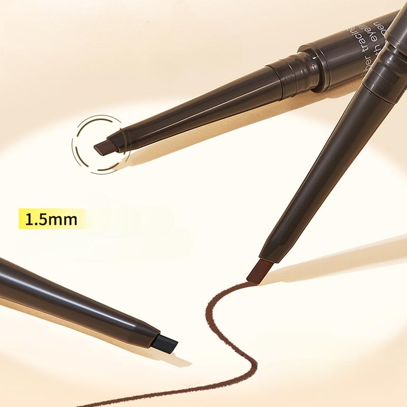 Eyeliner-Stift in Entenschnabelform mit flacher Spitze, natürlich glatt, wasserfest, kratzfest, langanhaltend, verwischt nicht so leicht, Braun, 1,5 mm