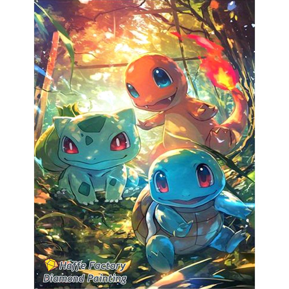 Magische Elf Snorlax Squirtle Diamond Painting Kunst Diy 5d Cartoon Eeveee Charmander Kruissteek Mozaïek Huisdecoratie Cadeau