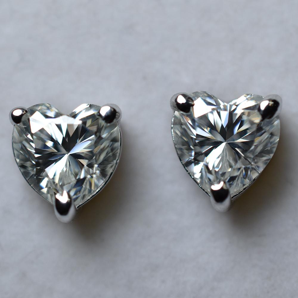Perfect Heart Earring Pair 11 Ct CERTIFIED Synthetic White Moissanite Free Gift MY.ER-22-NS